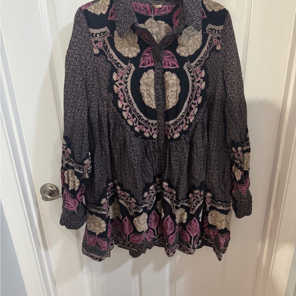 Women's Smell The Roses Printed Babydoll Mini Dress - Picture 2 of 6